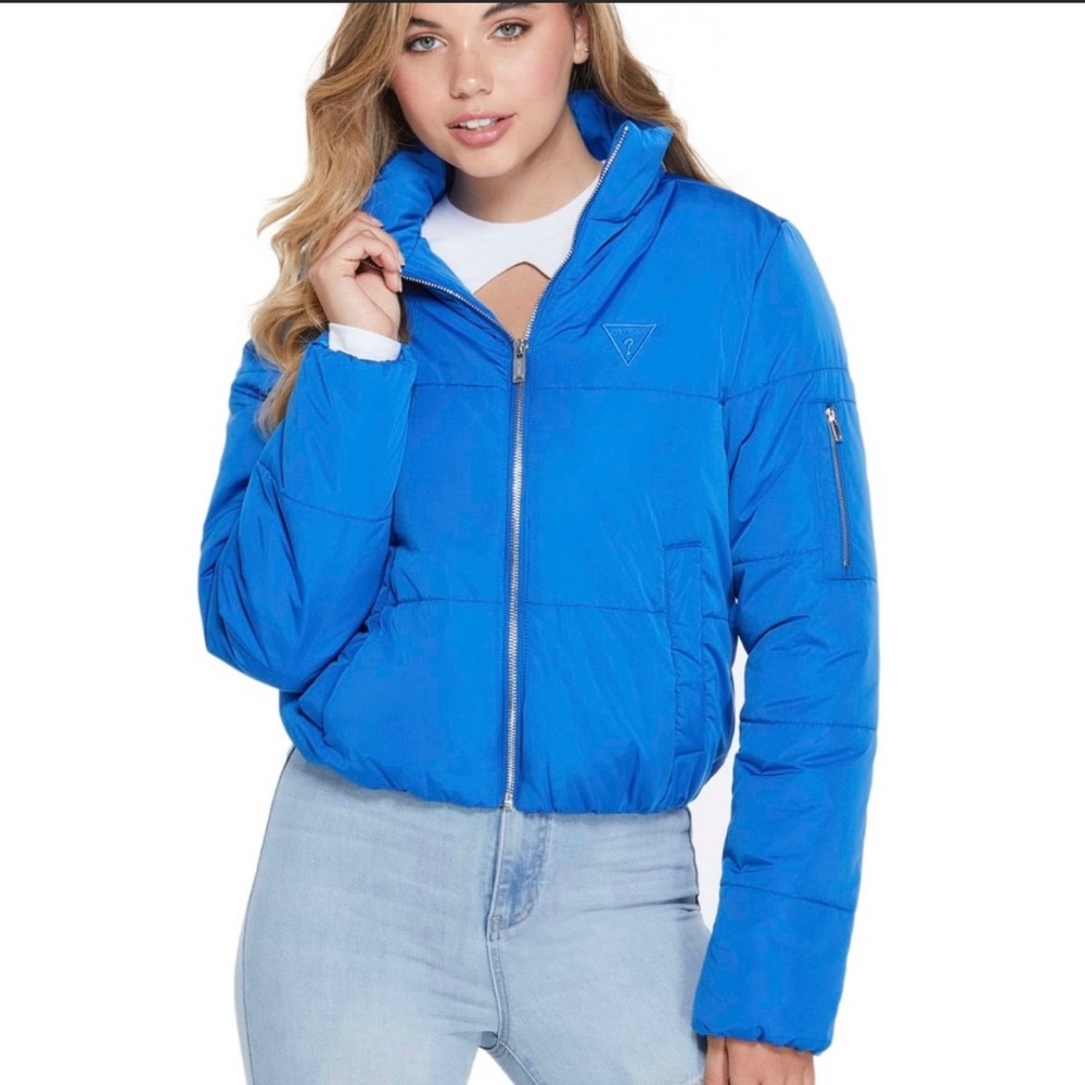GUESS Jacket | Blue Bomber Jacket | Size S